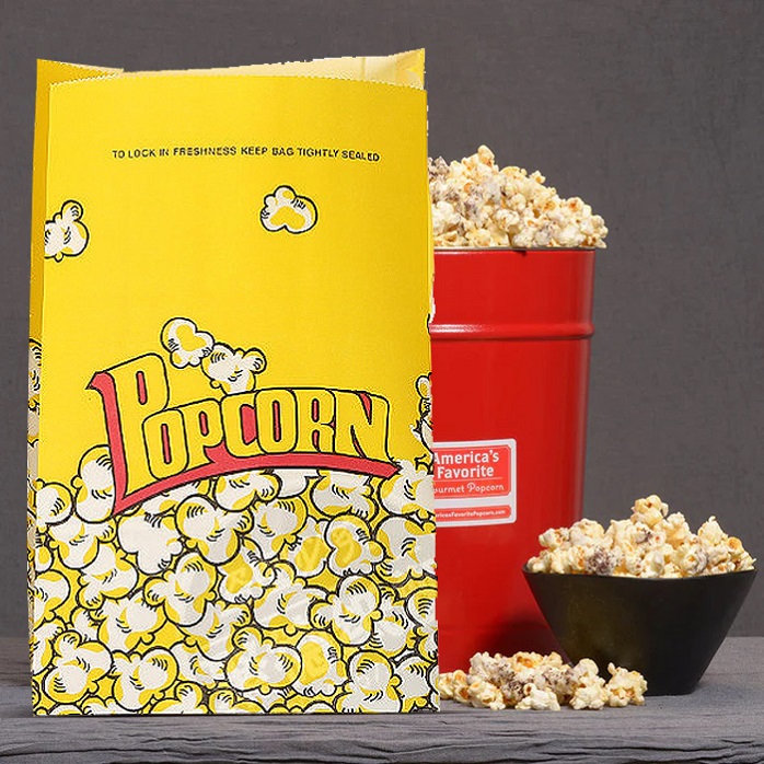 Logo Design Box Bottom Home Compostable Packaging Custom Printed Popcorn Bags Wholesale