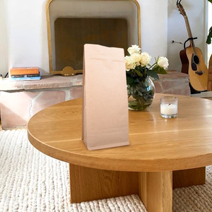 100PCS 1kg Kraft Paper Box Bottom Coffee Bag with Valve