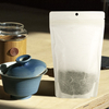 Unprinted Compostable White Rice Paper Backed Stand Up Pouches with Hang Hole & Zipper