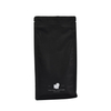Custom Size Eco Friendly Matte Black Recyclable Flat Bottom Bag for Organic Coffee & Tea