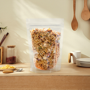 Compostable Standing Up Clear Granola Zipper Bag
