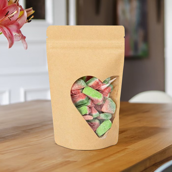 Custom Printed Kraft Paper Biodegradable Bags for Food Stand Up Pouch with Ziplock