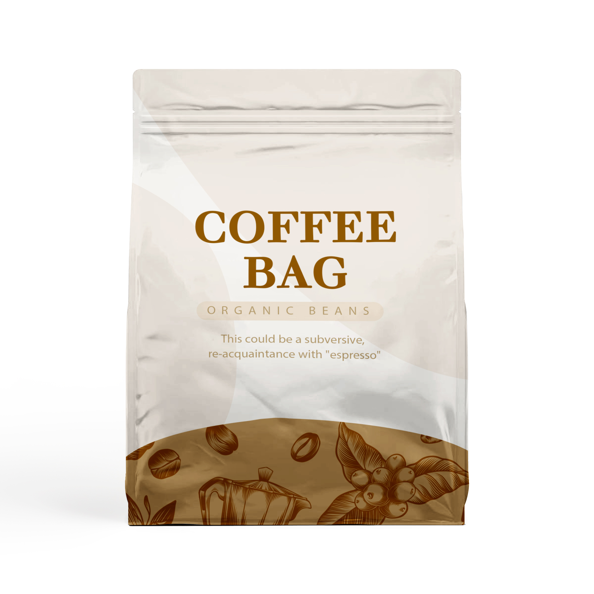 Custom Flat Bottom Bag for Organic Coffee Tea